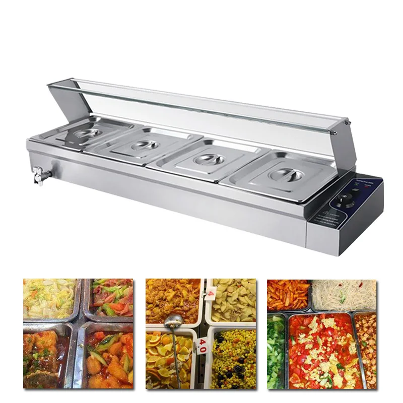 Нержавеющая сталь Bain Marie Настольный Электрический bain marie buffet подогреватель еды