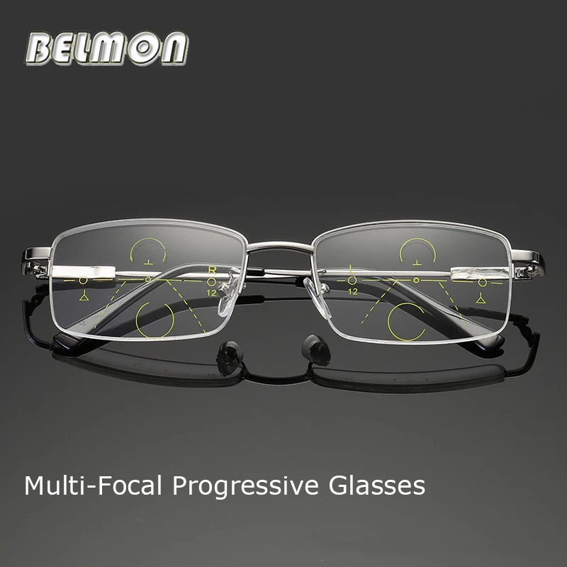 

Belmon Multi-Focal Progressive Reading Glasses Women Men Presbyopic Eyeglasses Diopter Eyewear +1.0+1.5+2.0+2.5+3.0+3.5 RS789