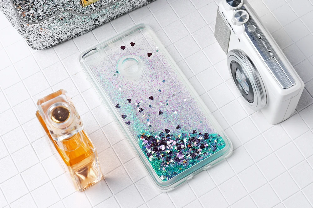 Чехол с динамической жидкостью для huawei P8 P9 Lite P10 PLUS, чехол с блестящим Бампером для Honor 8 Lite Pro 6X 5X 4x Nova 2 mate 9 G8, чехлы