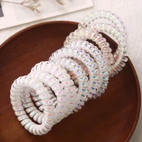 new shining colorful womens scrunchies telephone wire line hair rubber bands elastic hairbands rope for girls hair accessories