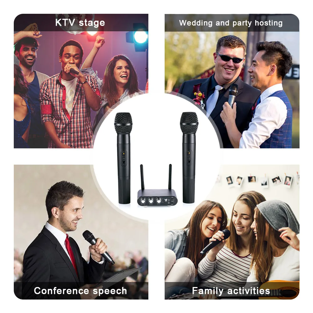 K38 двойной Беспроводной Bluetooth караоке микрофон с приемником коробка различные