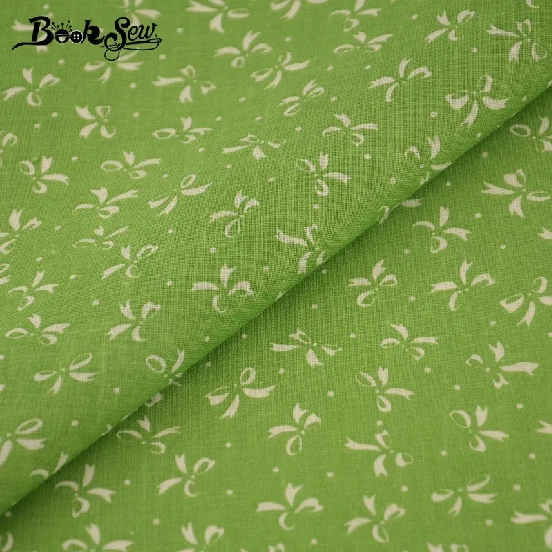 Booksew хлопчатобумажная простая ткань домашний текстиль ткань для вышивания кукол белый бант дизайн зеленая ткань стеганая кукла-медвежонок «сделай сам» Лоскутная работа