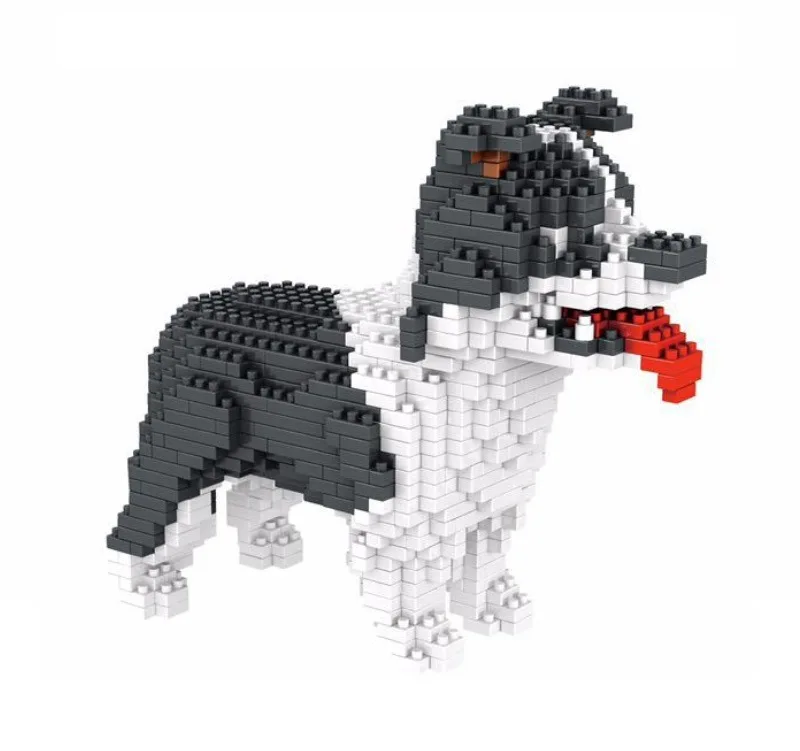 950pcs+ 6618-3 6618-4 Middle Size Dog Building Block Cute Husky Alaska Model Pet Cartoon Building Bricks Kids Toys for Children