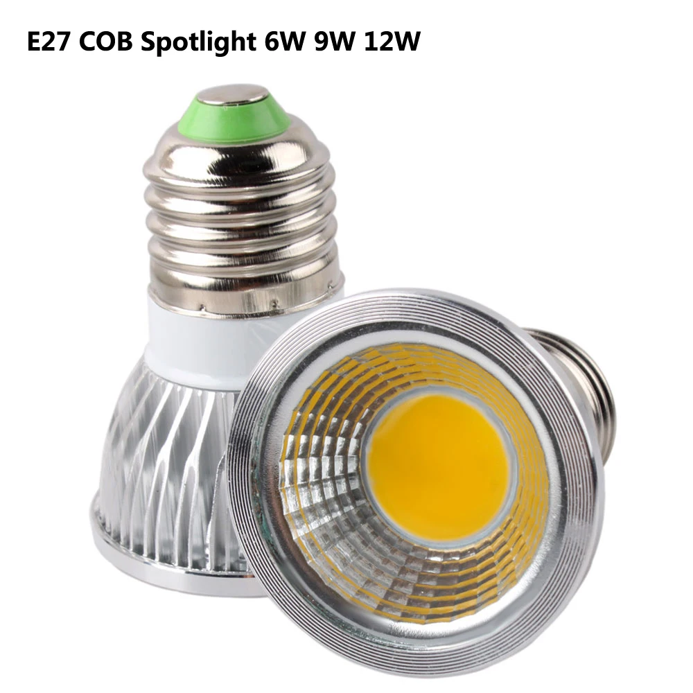 

Dimmable LED E27 6W 9W 12W E27 110V 220V COB LED лампа свет Прожектор холодный теплый белый AC 85-265v Энергосбережение 10 шт./лот