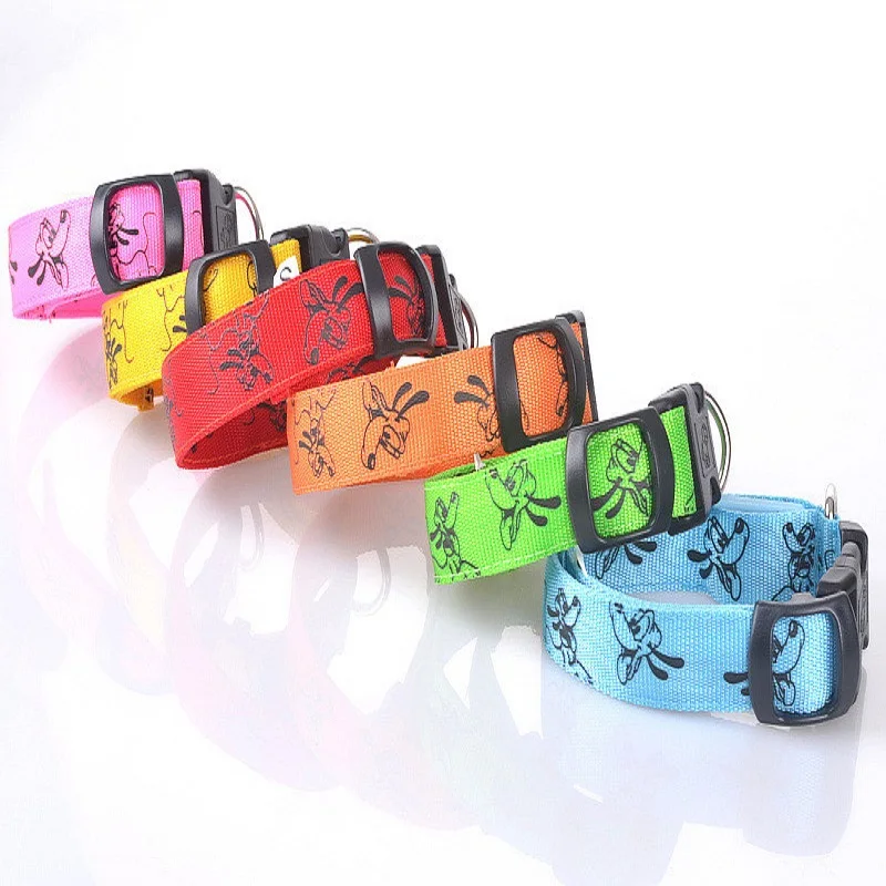 Светодиодный ошейник для собак светящийся в темноте нейлоновый кошек маленьких