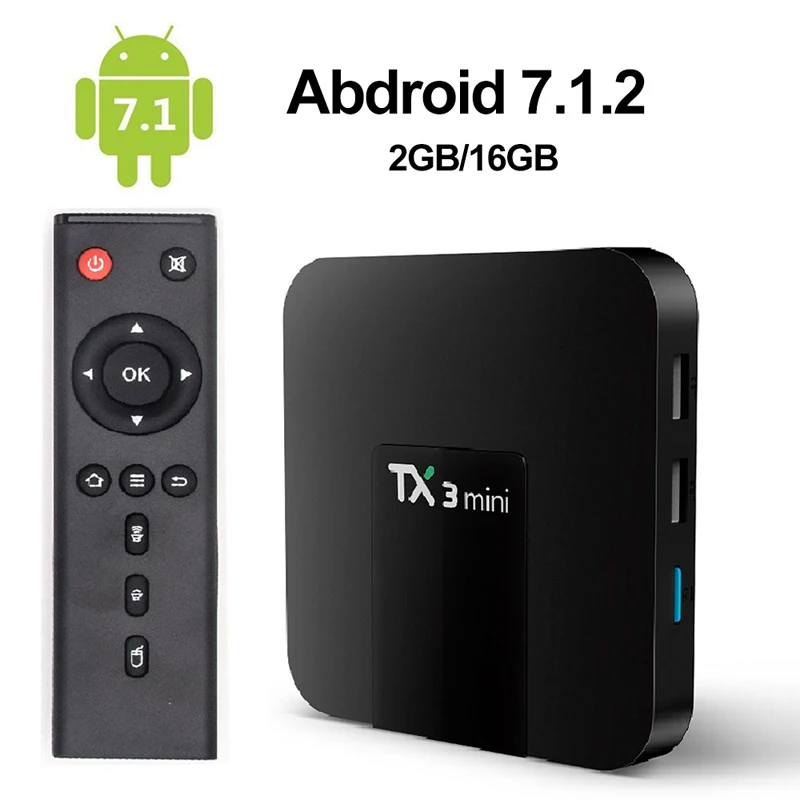 Tx3 Мини Android 7 1 Smart Tv Box 2 ГБ 16 Amlogic S905w 4 ядра телеприставки H.265 4k WiFi Iptv поле Tx3mini 8