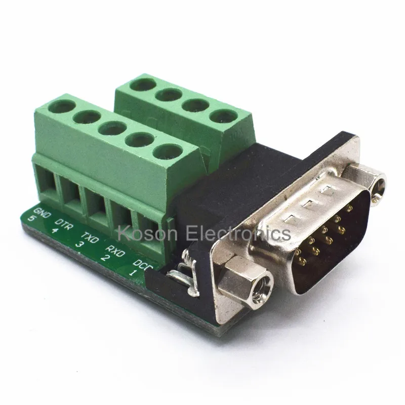 DB9 Соединитель с гайкой 9 контактный Штекерный адаптер модуль клеммы RS232