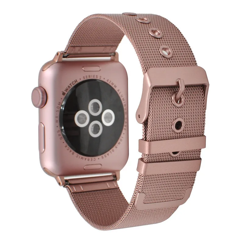 Подходит для Apple Watch ремешок тонкая сетка Милан хорошая Кнопка браслет из
