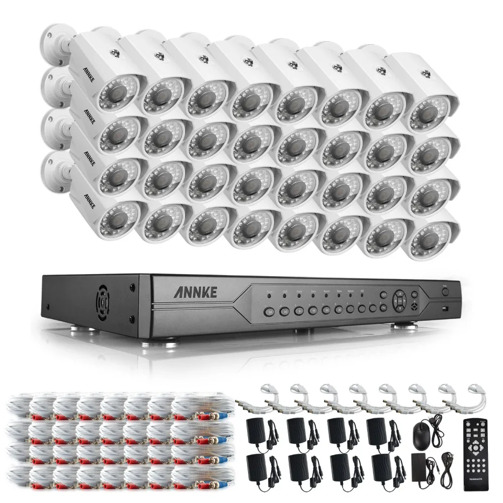 ANNKE 32CH HD 720 P видео 5in1 1080N HDMI видеорегистратор 32 шт. AHD Смарт ИК Открытый защищенная