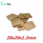 10 шт.лот, 20x20x1,2 мм, DIY медная прокладка радиатора, тепловая подушка, радиатор, лист для ноутбука, графический процессор, чип vga RAM, охлаждение кулера