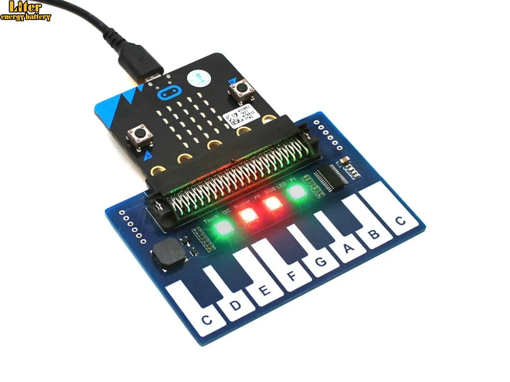 Мини модуль пианино для micro:bit Touch Keys воспроизведения музыки с 4 мя светодиодами