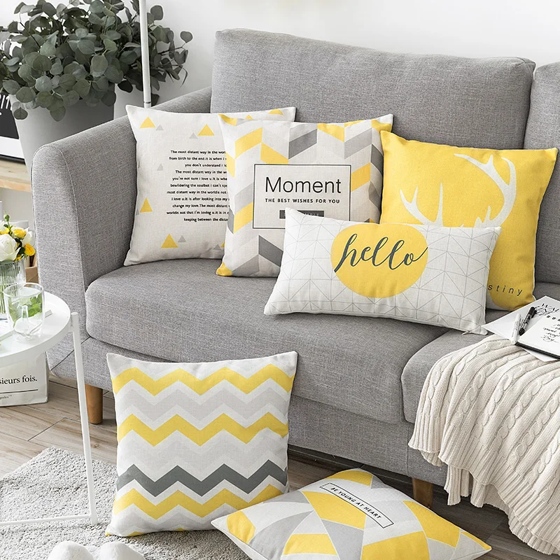 Домашний Декоративный чехол для подушки Плотные хлопковые и льняные наволочки