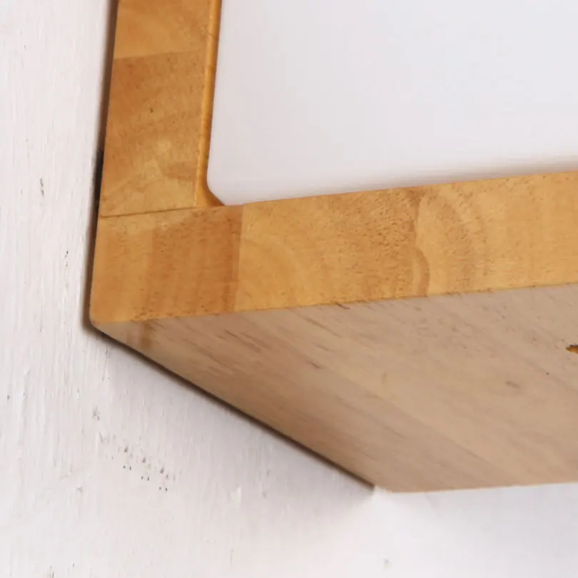 Goedkoop Vintage Houten Basis Muur Verlichtingsarmaturen Retro Glazen Kubus Lampenkap Nachtkastje Woonkamer Slaapkamer Bar Wandkandelaar Decoratie