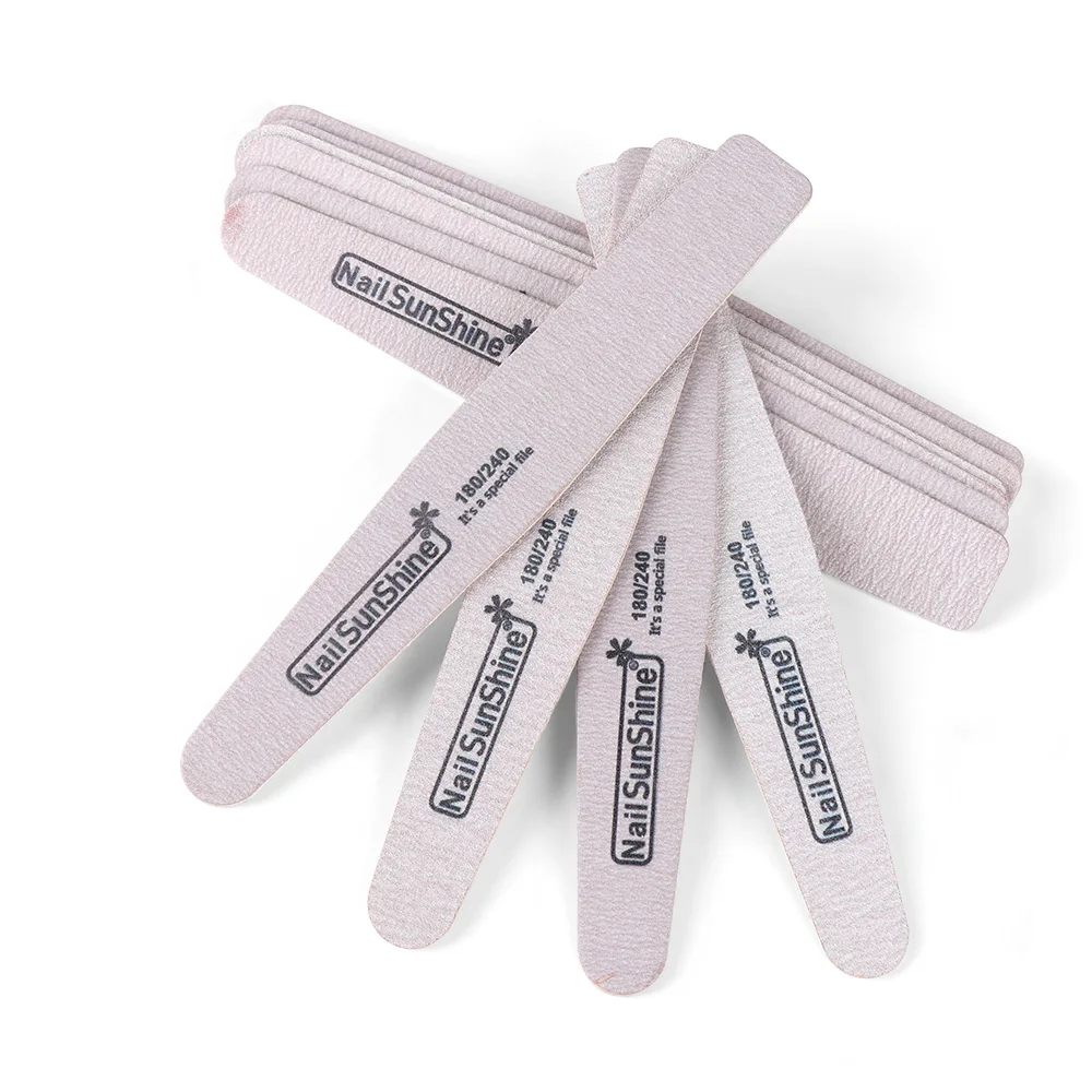 1pc Wooden 180/240 Sanding Buffer Block Pedicure Professional Manicure Buffing Polish Beauty Tools Nail Files Grey Boat Buffer