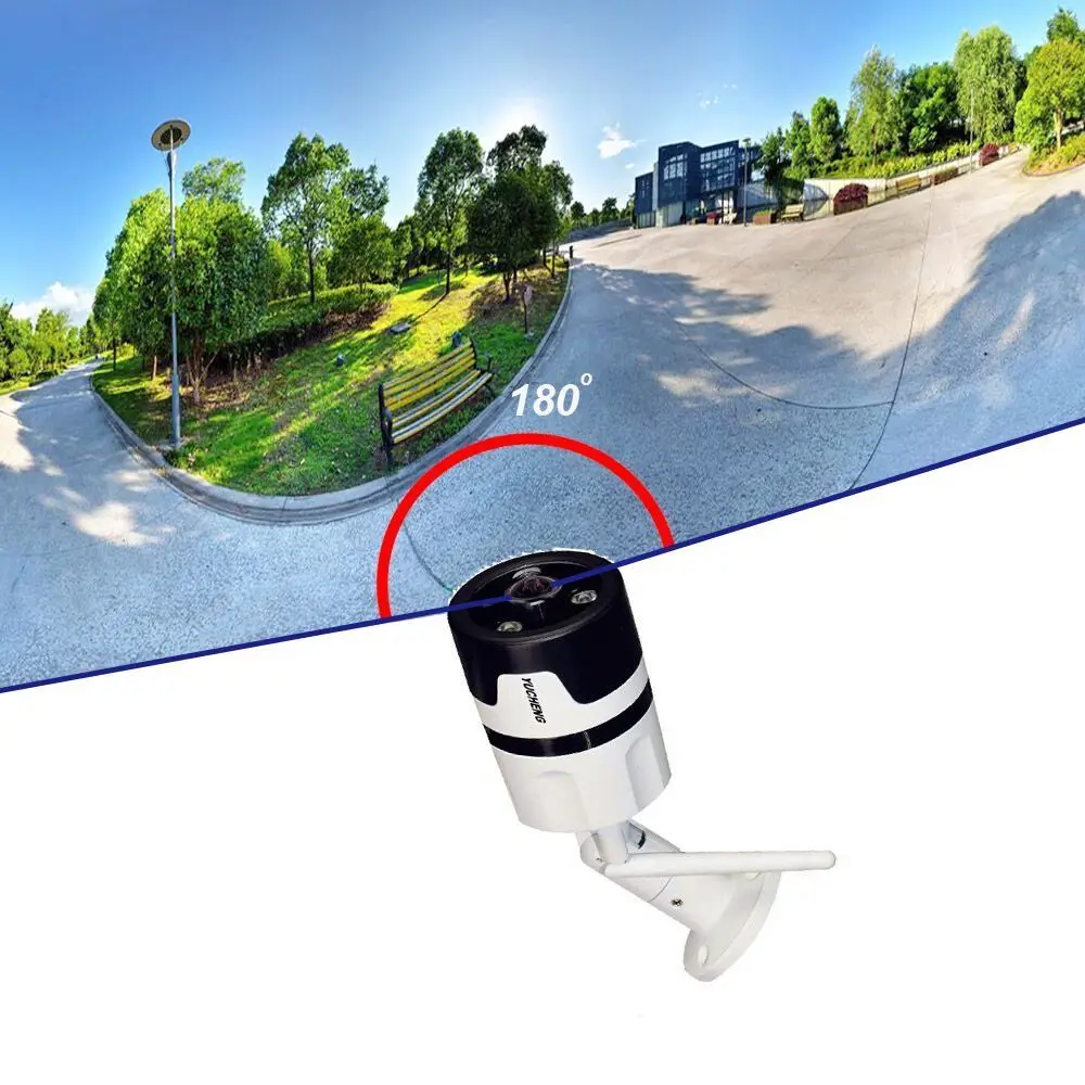 Беспроводной 1080 P 2.0MP 180 Широкий формат fisheye Открытый ip камеры аудио I/O SD карты |
