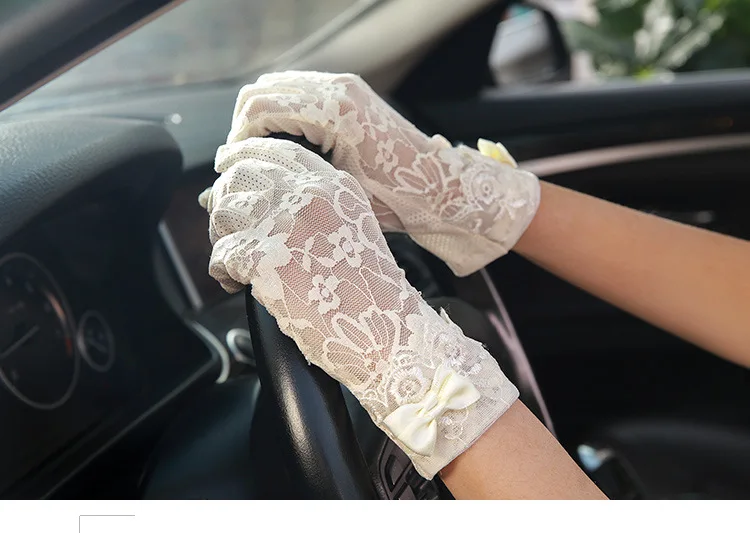 Кружевные летние солнцезащитные Короткие наручные перчатки, весенние модные перчатки с сенсорным экраном и УФ-защитой от солнца, перчатки для вождения автомобиля, вечерние женские перчатки Guantes Mujer