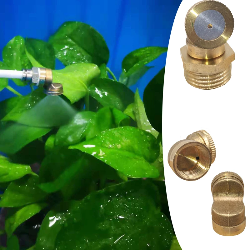 S126 Irrigation Fitting One Hole Micro Mist Brass Nozzles Water Spray Nozzle Garden Sprinkler Adjustable | Дом и сад
