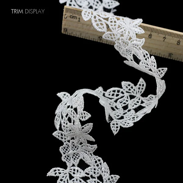 

Floral Embroidered Lace Ribbon Trim Applique Motif Scrapbooking Venise Embossed Sewing Supplies for Colth Dress 28yard/T867