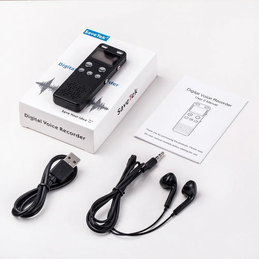 Savetek USB ручка 8 Гб 16 Гб Голосовая активация цифровой Аудио Диктофон таймер Mp3 плеер Запись TF карта 384 кбит/с острые ощущения динамик