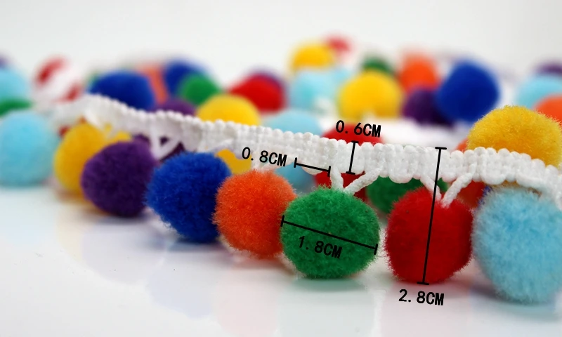 Цветная лента с помпоном рождественские кисточки помпоны отделка мяч бахрома