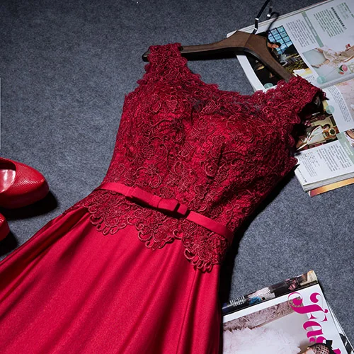 burgundy Формальные Вечерние платья Vestido de Festa А-силуэт со шнуровкой сзади Формальное вечернее платье - Цвет: burgundy