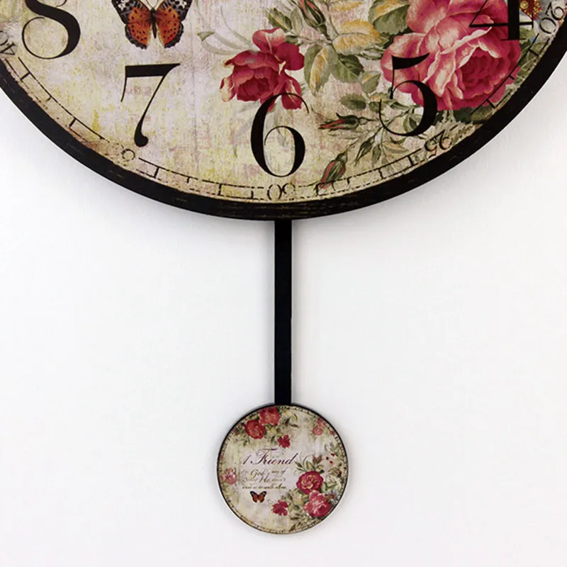 оптовая часы настенные винтаж для дома немой домашние украшение гостинной | Дом и