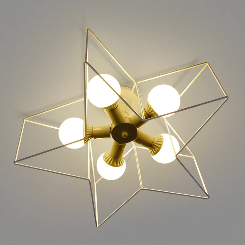 Современный светодиодный потолочный светильник в виде пентаграммы железная