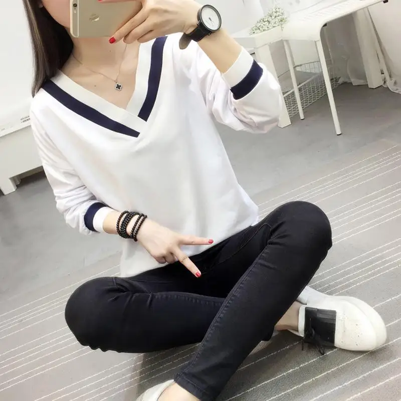 NFIVE бренд 2017 новая весенняя женская одежда универсальная футболка с длинным