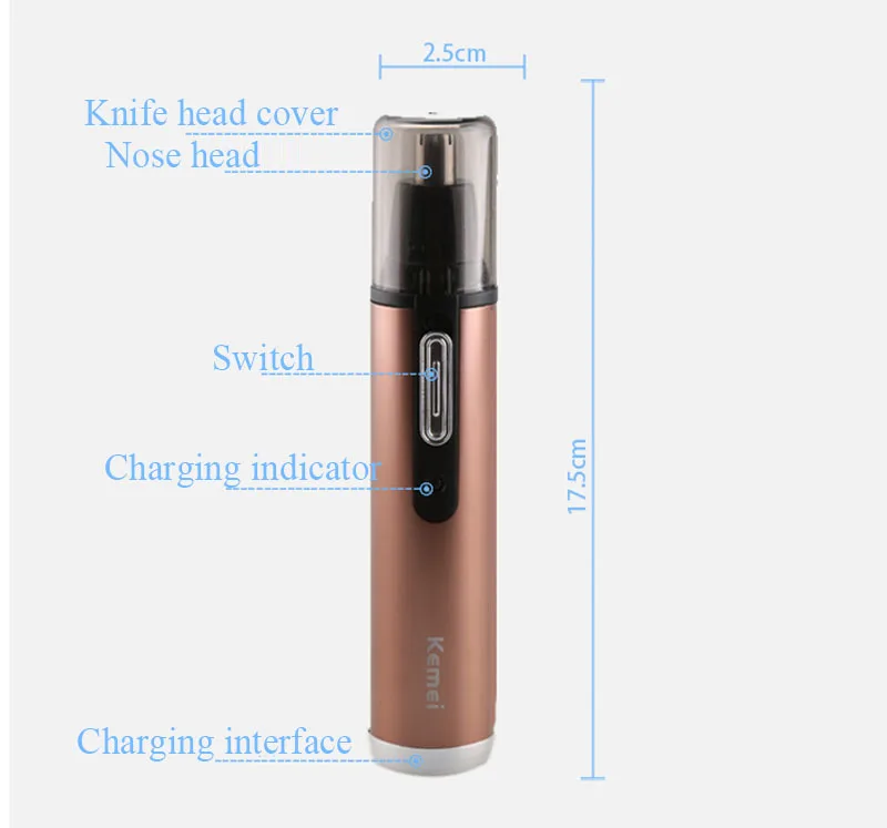 kemei Electric Shaving trimmer ear nose hair shaver clipper Safe Face Care Trimmer For Nose Trimer | Красота и здоровье