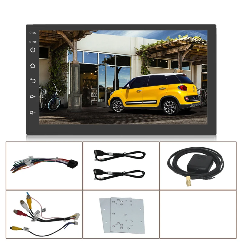 " 2 DIN автомобильное радио стерео MP5 плеер Android 8,0 1G+ 16G четырехъядерный 3G/4G WiFi Bluetooth USB Авторадио gps навигация камера заднего вида - Цвет: Standard