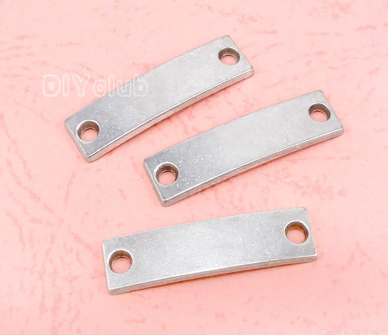 

25pcs-Silver Plated Blank Connectors Charms 35x10mm