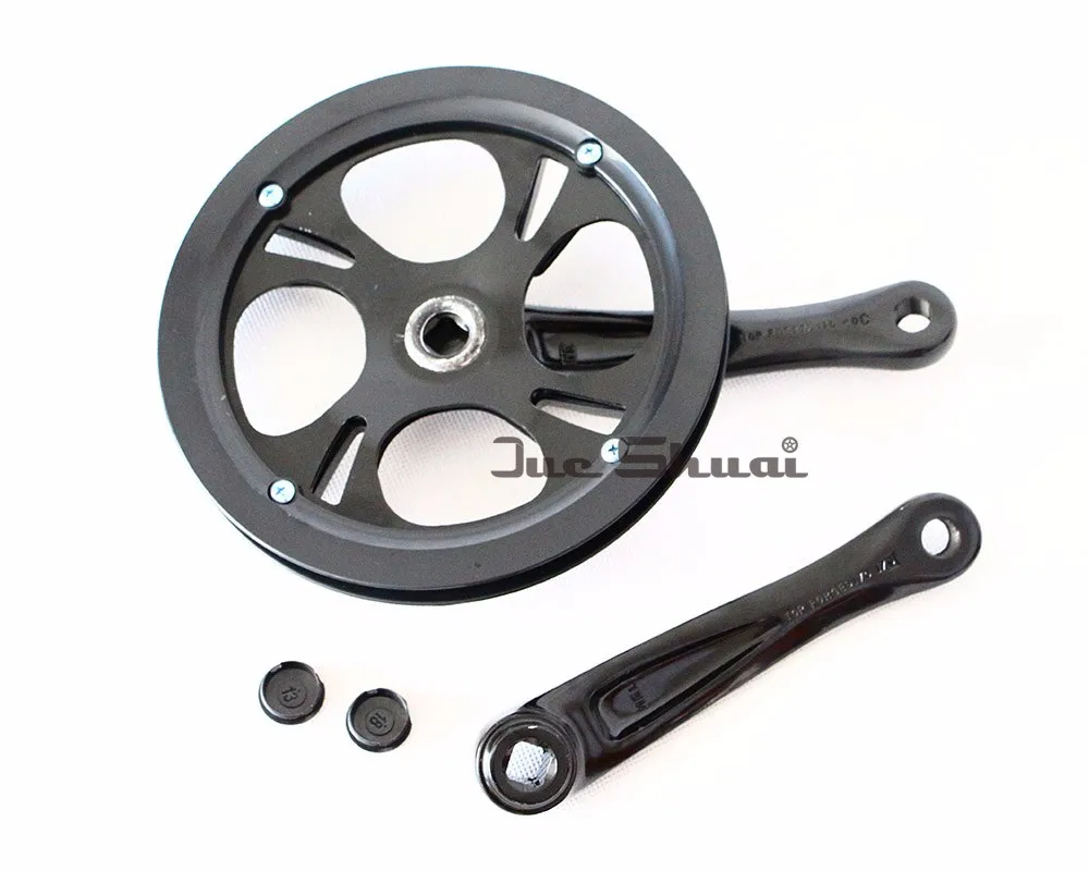 JS Велоспорт велосипед Crankset с защитным покрытием 48 T двухслойный сплав алюминиевый коленчатый набор черный белый MTB углеродная рукоятка BMX запчасти