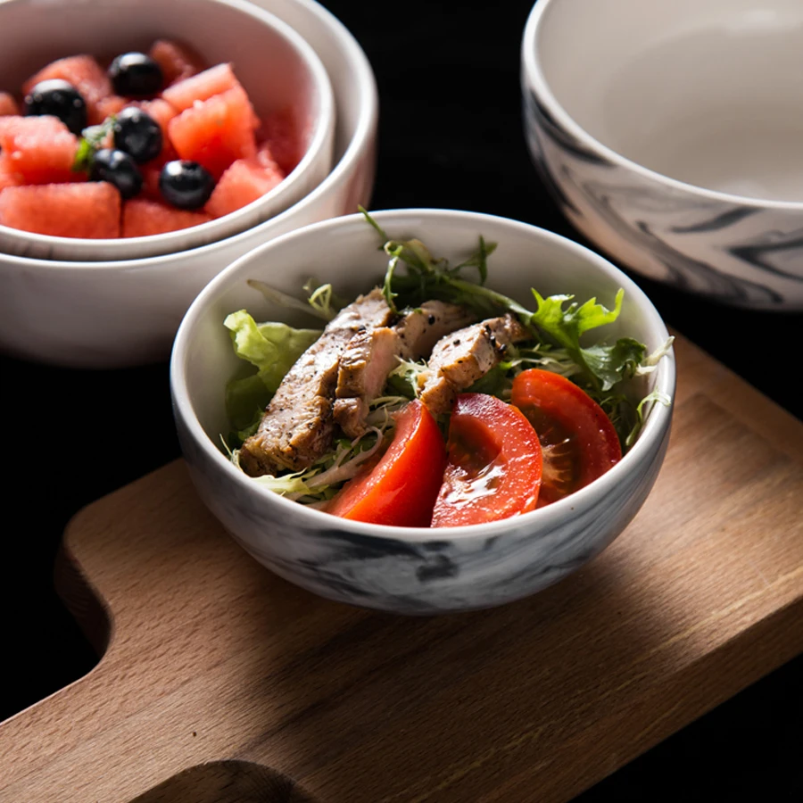 Керамические миски MUZITY мраморный дизайн 5/6 дюймов искусственная миска для Салата