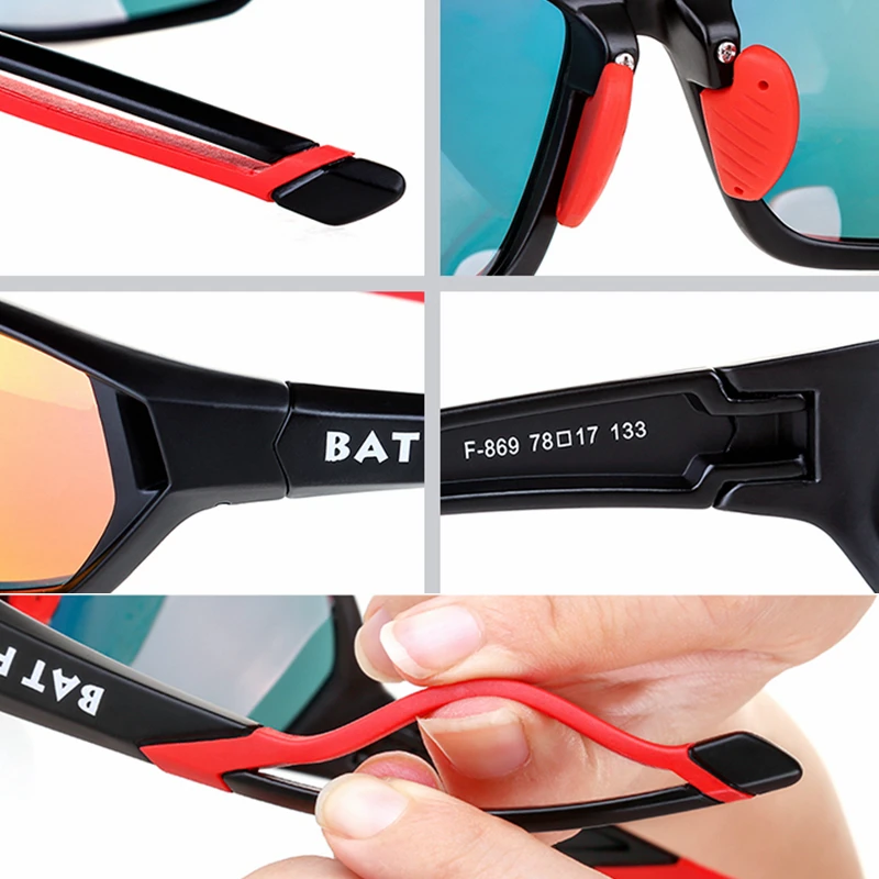 Фотохромные поляризованные очки BATFOX солнцезащитные для вождения велосипеда