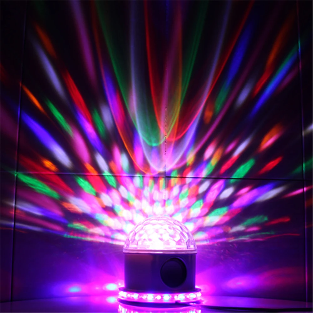 Bluetooth Музыка хрустальный магический шар сценическая лампа 10 Вт RGB звуковой контрольный светодиод сценический эффект Освещение DJ диско сторонний проектор огни