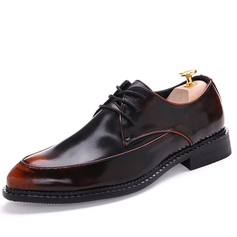 The British men's business dress shoes tip scalp hair stylist leather retro trend of Korean wedding | Обувь