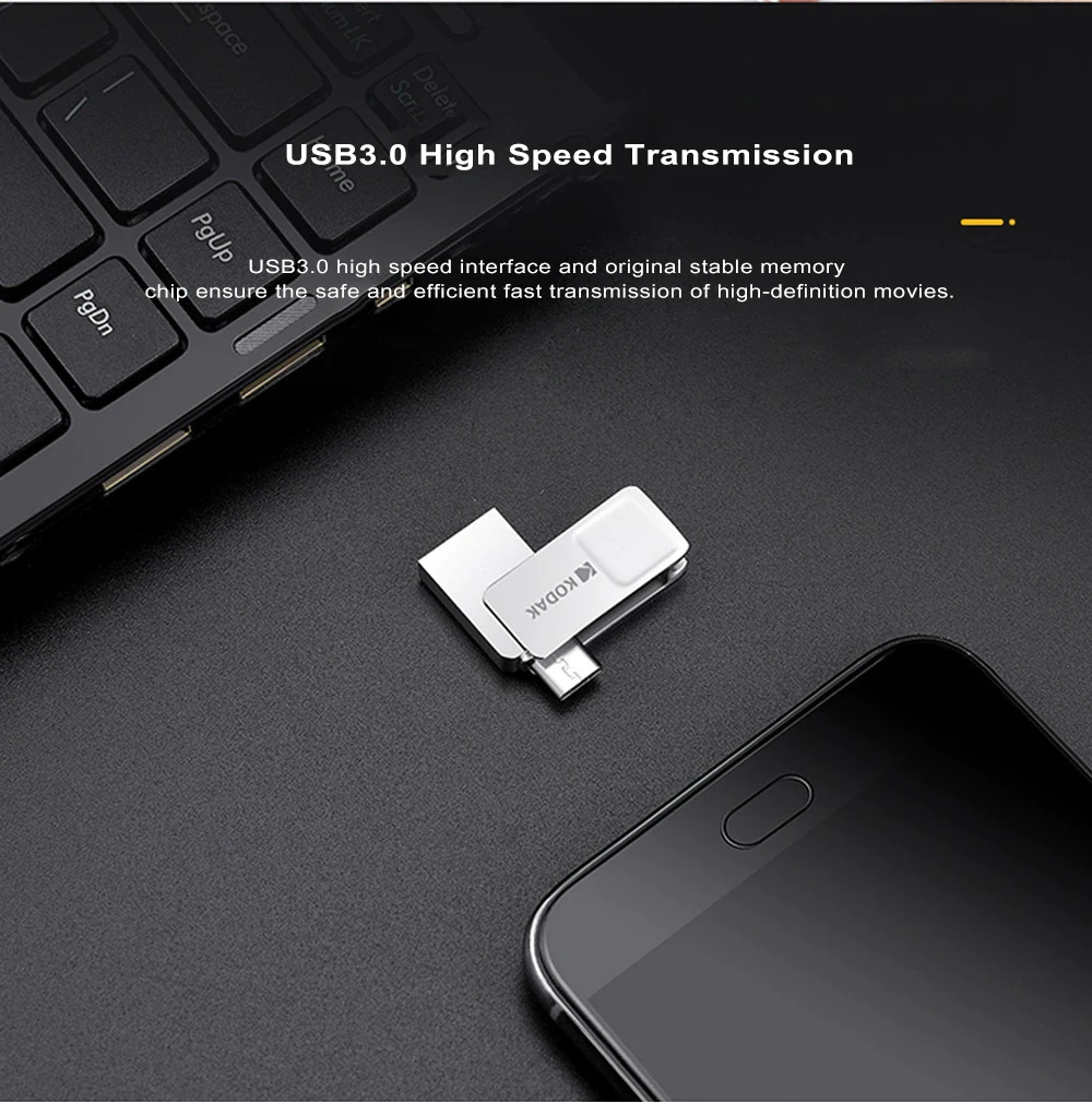 Kodak USB флэш-накопитель K223B USB3.1 Micro USB двойной интерфейс памяти stick16GB 32GB 64GB металлический U диск USB 3,0 флешка