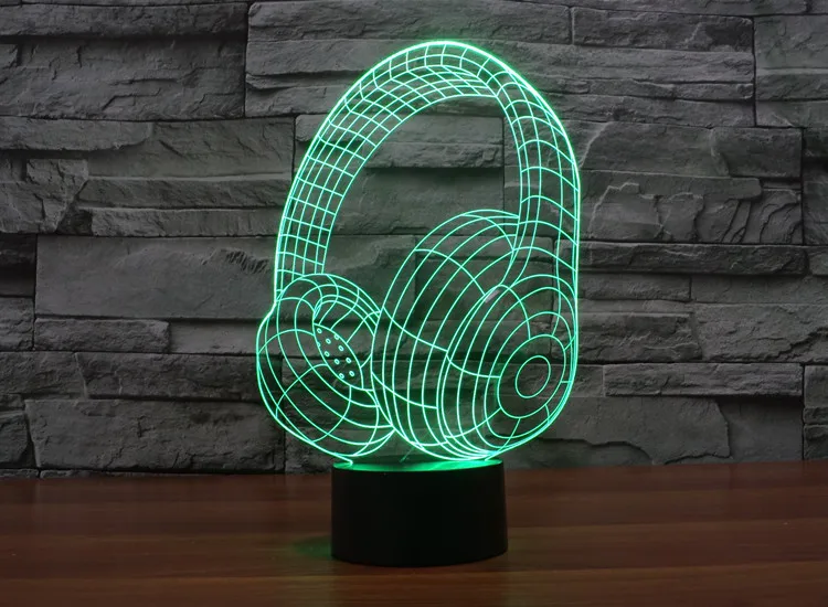3D новинка светящаяся гарнитура с сенсорным управлением USB 7 цветов меняющая