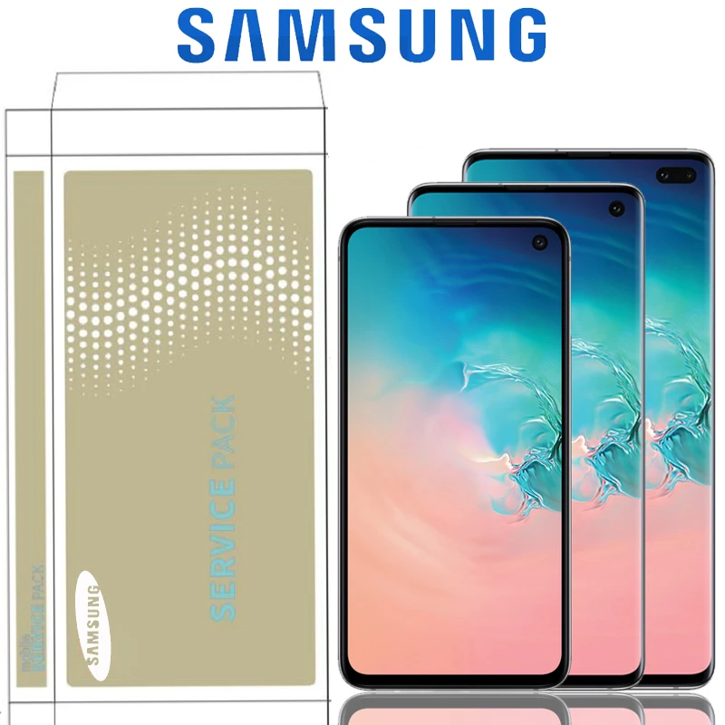 1440*3040 lcd для SAMSUNG Galaxy S10E S10 G9730 дисплей S10+ Plus G9750 кодирующий преобразователь сенсорного экрана в сборе с сервисным пакетом