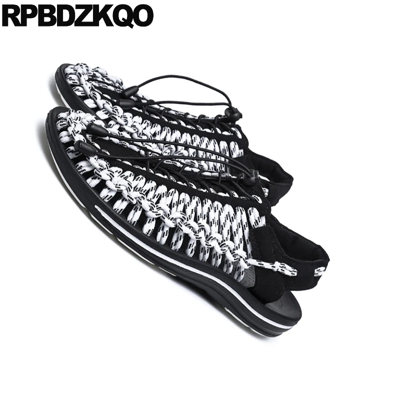 тканый спорт обувь люди зеленый Мужские сандалии 2018 летние наружные белый