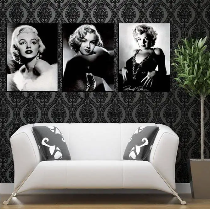 3 панели современный сексуальный Мэрилин Монро украшение дома комбинированный