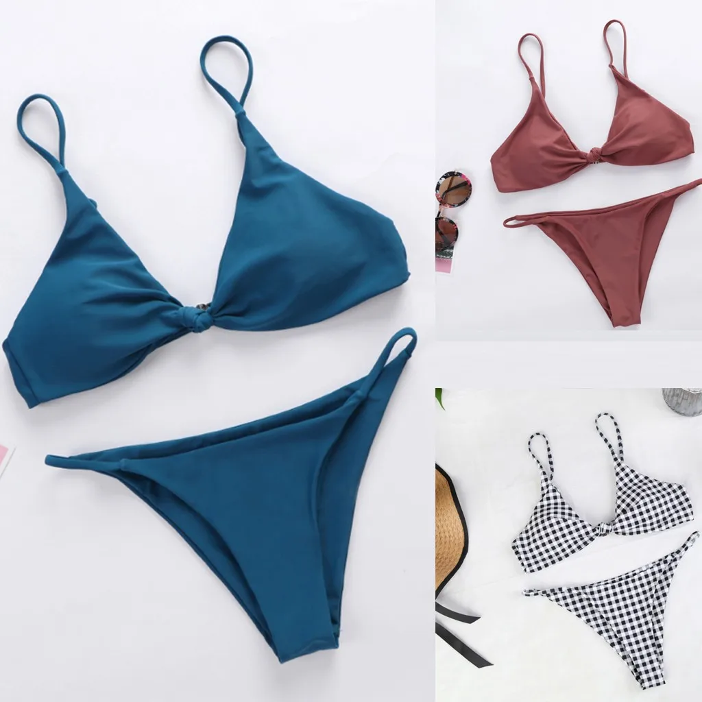 Женский купальник из двух частей бикини купальный костюм танкини пляжный Feminino 2020
