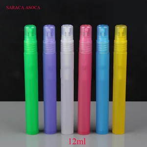 Оптом и в розницу 12 млСС 100 шт.лот пустой распылитель пластиковые флаконы многоразового использования 6 цветов прозрачные бутылки