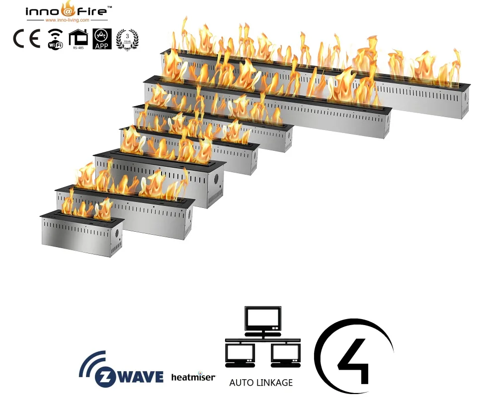Inno living fire 72 inch bioethanol fireplace bio ethanol burner wifi control