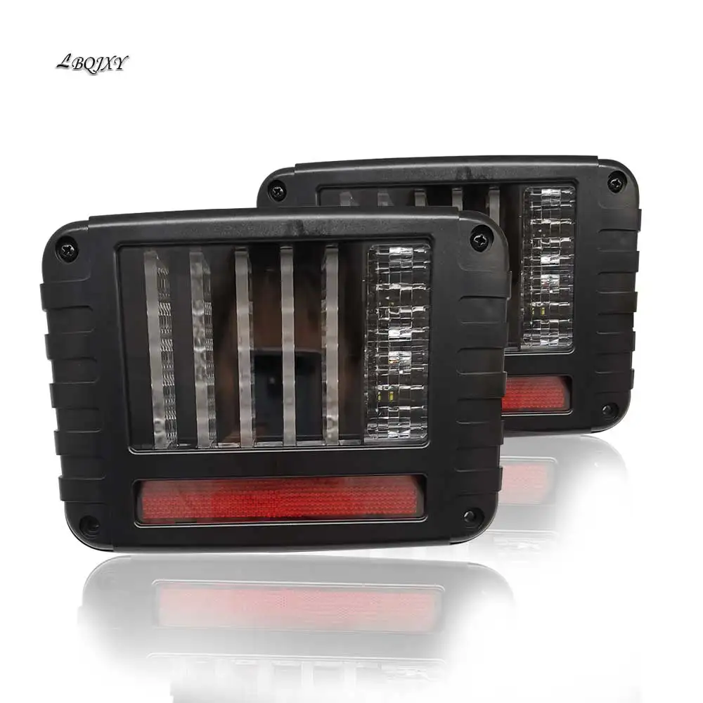 1 пара для Jeep Wrangler задние фонари JK JKU Sports Sahara Freedom Rubicon 2007 2017 Копченый светодиодный
