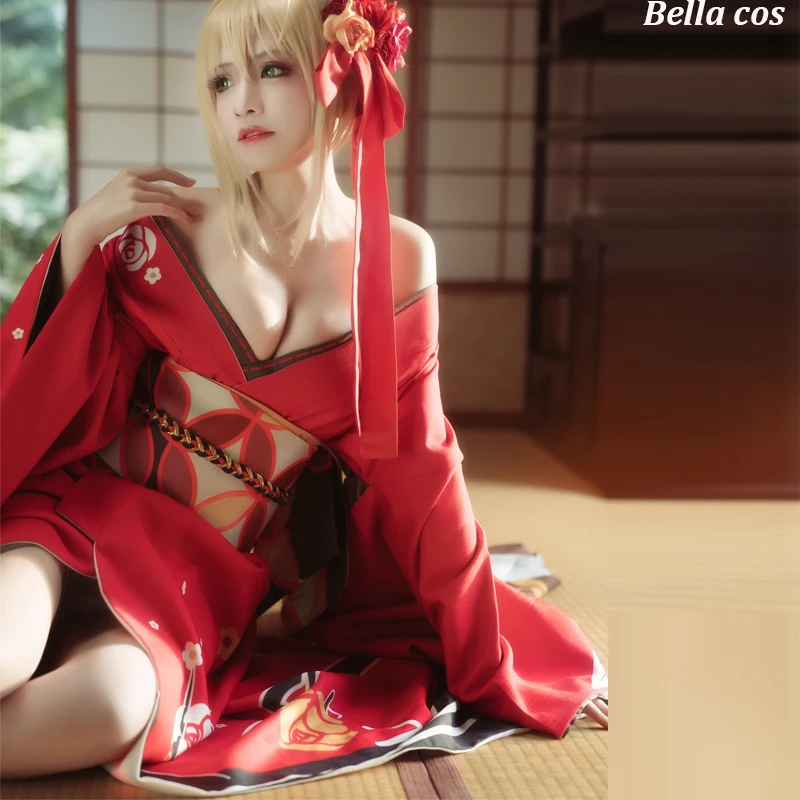 Изготовление размеров под заказ Fate/Grand для Nero косплея wafuku платье кимоно костюм