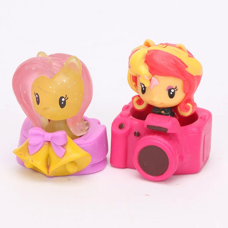 5 шт. игрушки My Little Pony Pulltab, тянущаяся веревочка внутри, мини-пони, кукла дружба-это магия, радуга, тире, Сумеречная сверкающая фигурка, кукла