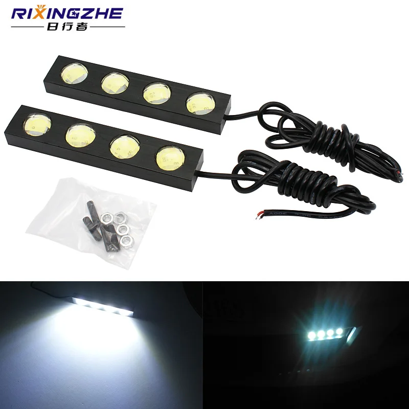 2 шт./лот Универсальные Автомобильные светодиодные дневные ходовые огни 12 В 4