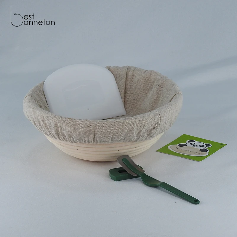 Best banneton Handmade natural environmental baking enthusiasts Not bleached color 10 Inch Banneton Proofing Basket Set | Дом и сад