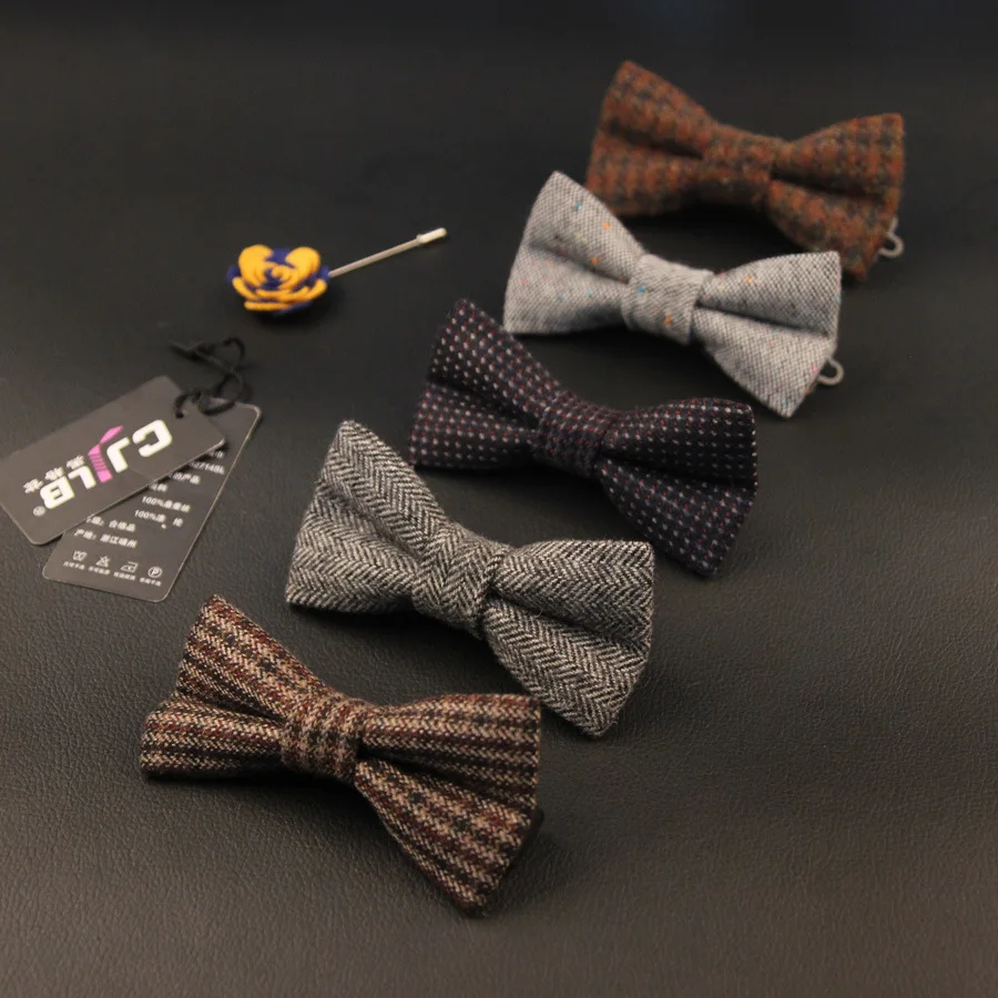 Мужской галстук-бабочка из 100% шерсти высокого качества узкая бабочка ткани